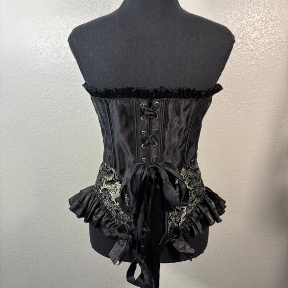 ICOLLECTION Corset Blk Sz 44 Cosplay Costume Dark Fairy Core Witchy Biker Edgy - Picture 4 of 10